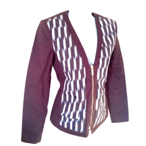 MICHAEL KORS Brown White Jacket Size 2 - Picture 1 of 5